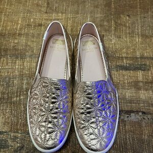 Kate Spade Keds Women’s 7.5 metallic pink silver quilted Slip On Shoes